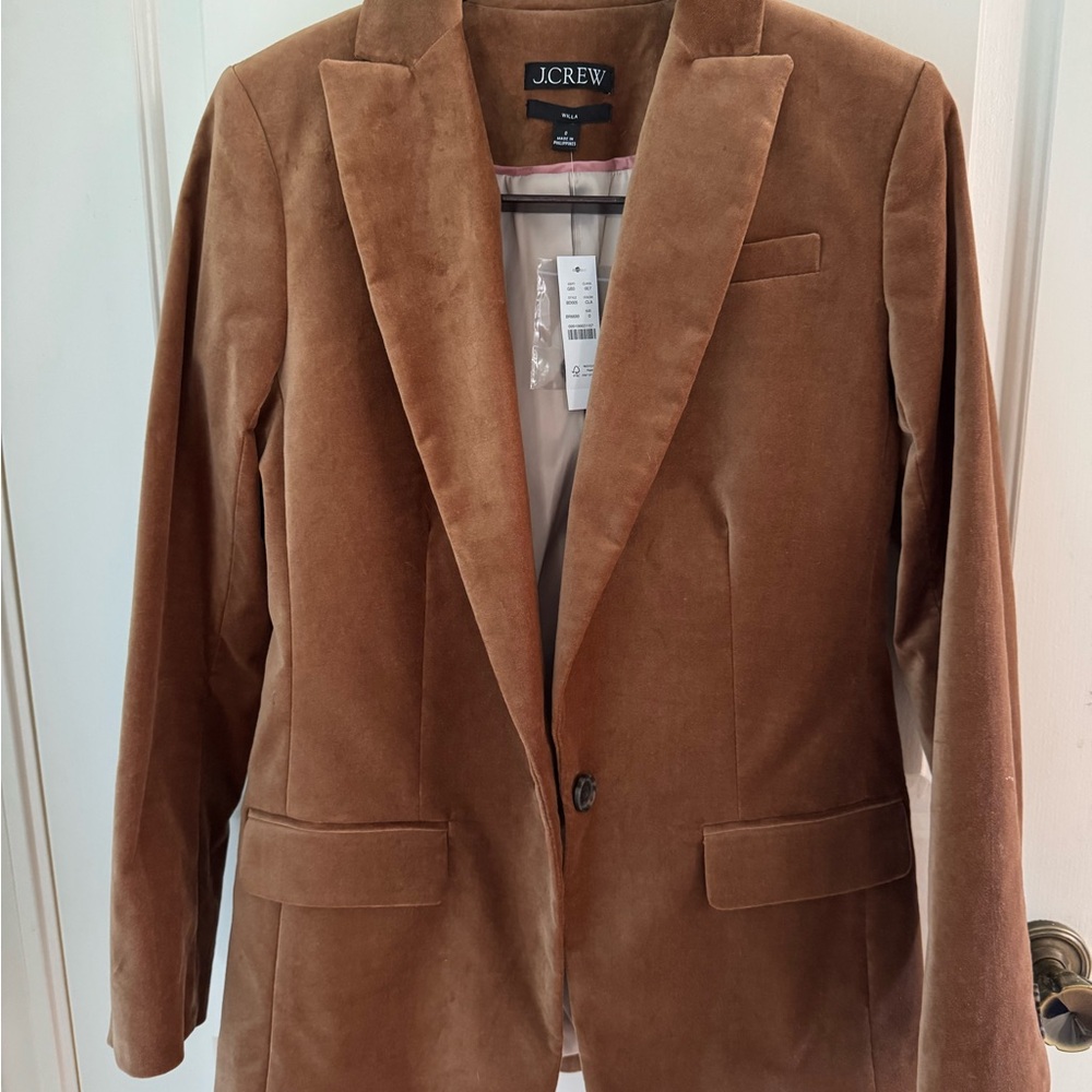 J.Crew Willa Brown Velvet Blazer